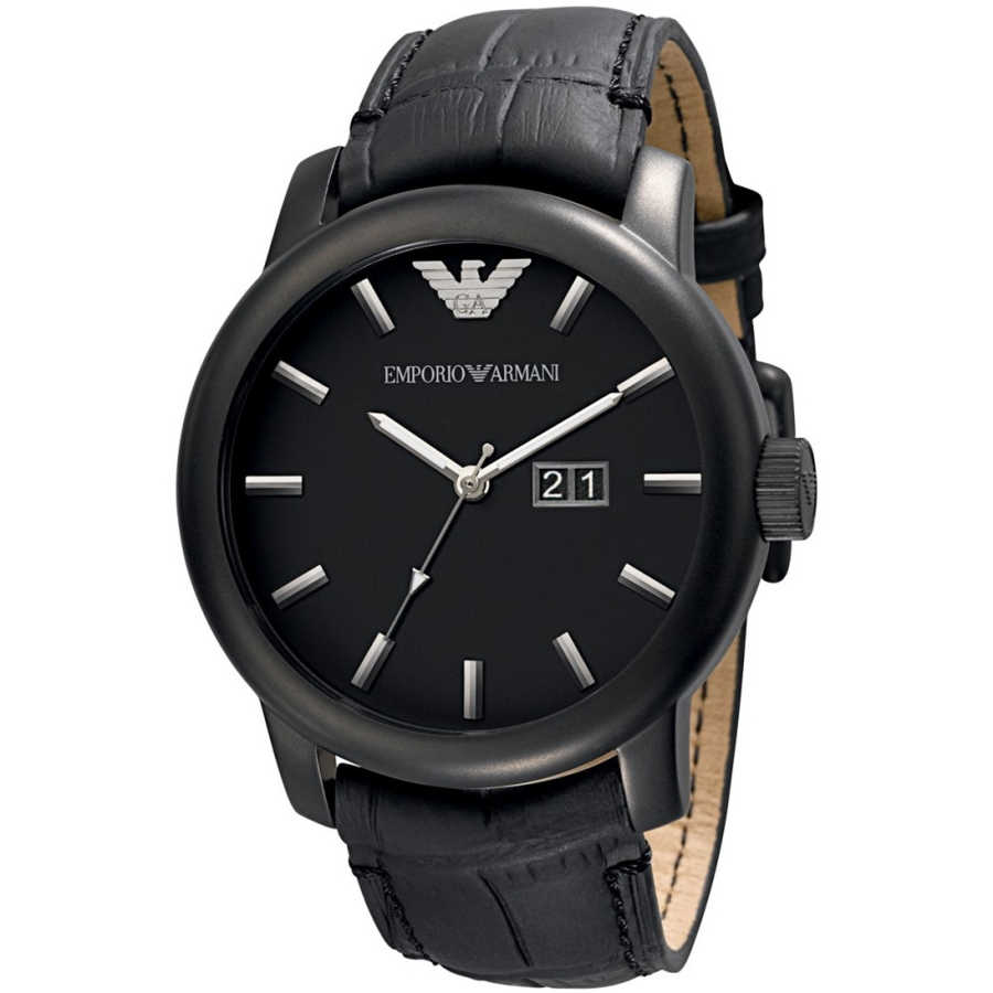 Emporio Armani Men's Classic Stainless Steel Black Dial Watch AR0496