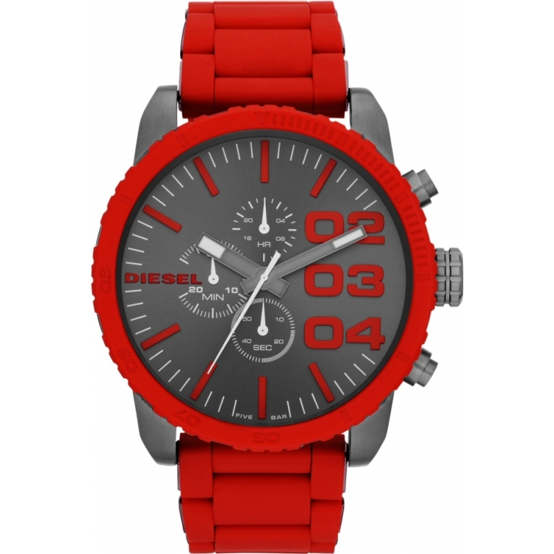 Diesel Red Double Down Chronograph Oversized Watch DZ4289
