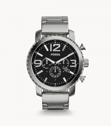 townsman chronograph black leather watch