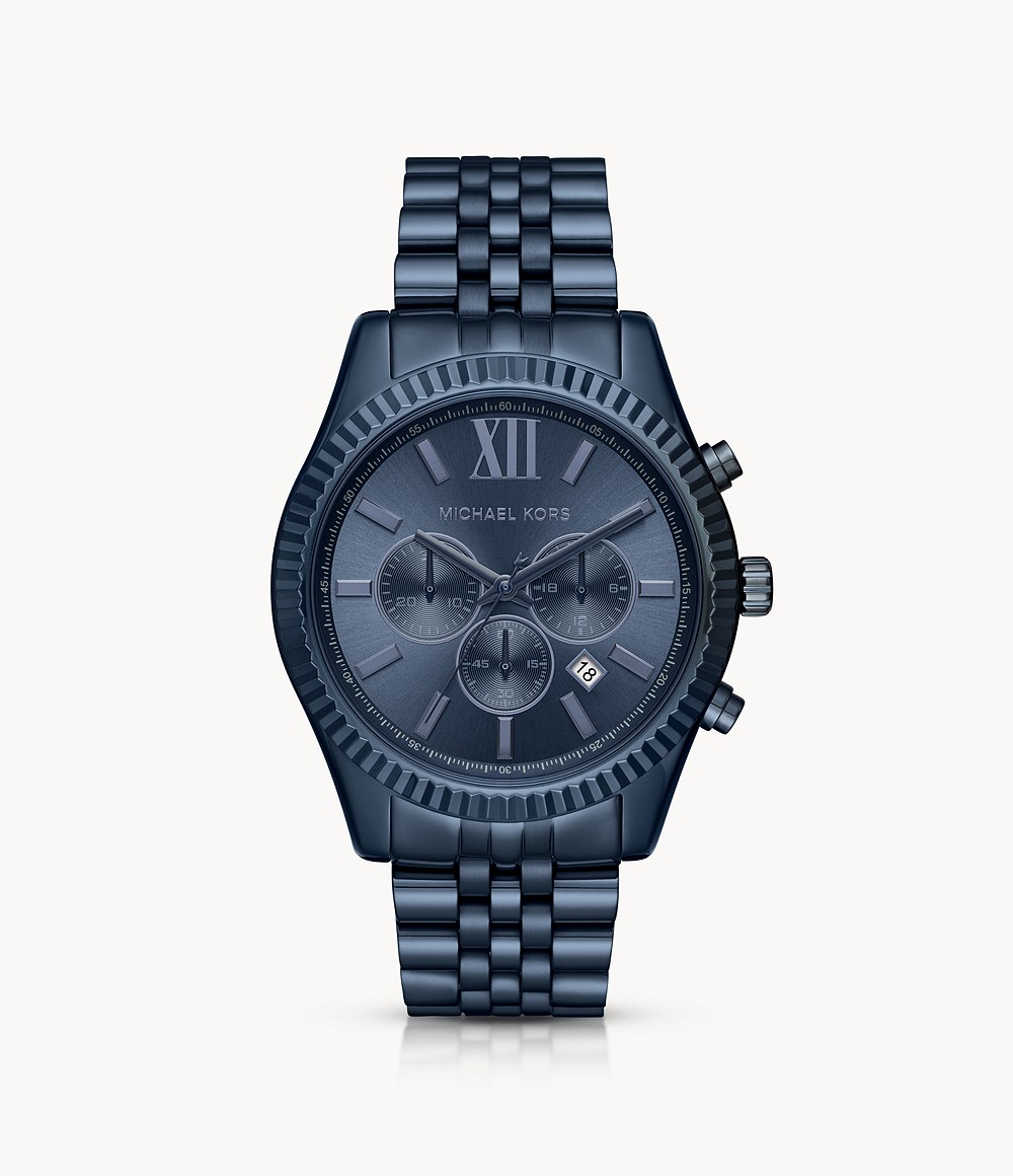 Michael Kors Men's Lexington Navy IP Chronograph Watch MK8480