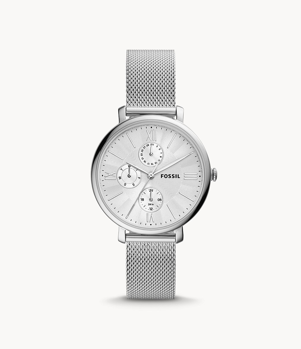 Fossil Women's Jacqueline Multifunction Stainless Steel Mesh Watch ...